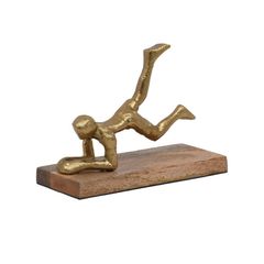 ΜΕΤΑΛΛΙΚΟ ΕΠΙΤΡΑΠΕΖΙΟ ΔΙΑΚΟΣΜΗΤΙΚΟ Fylliana "Yoga" ΧΡΥΣΟ ΧΡΩΜΑ ΜΕ ΞΥΛΙΝΗ ΒΑΣΗ 18x10x15εκ sls