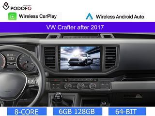 Volkswagen Crafter (2017-) 10.1" Οθόνη Android Car Radio Navigation | 6GB RAM + 128GB ROM | Ασύρματο CarPlay & Aσύρματο Android Auto | GPS | WiFi | DSP | HiFi  | FM/RDS