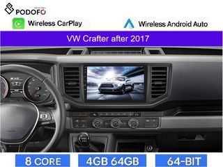 Volkswagen Crafter (2017-) 10.1" Οθόνη Android Car Radio Navigation | 4GB+64GB | 8-Core | Ασύρματο CarPlay & Aσύρματο Android Auto | GPS | WiFi | DSP | HiFi | FM/RDS