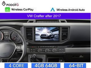 Volkswagen Crafter (2017-) 10.1" Οθόνη Android Car Radio Navigation | 4GB+64GB | Ασύρματο CarPlay & Aσύρματο Android Auto | GPS | WiFi | DSP | FM/RDS