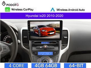 Hyundai IX20 (2010-20) Android Car Radio 9" 4+64GB Ασύρματο CarPlay & Aσύρματο Android Auto GPS WiFi EQ