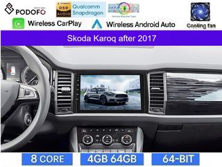 Skoda Karoq (2017-) 10.1" Οθόνη Android 15 | 4GB RAM + 64GB ROM | 8-Core Snapdragon | Ασύρματο CarPlay & Ασύρματο Android Auto | GPS | WiFi | DSP | FM/RDS