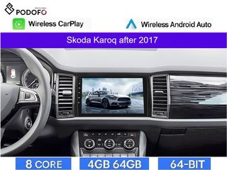 Skoda Karoq (2017-) 10.1" Οθόνη Android Car Radio Navigation | 4GB+64GB | 8-Core | Ασύρματο CarPlay & Aσύρματο Android Auto | GPS | WiFi | DSP | HiFi | FM/RDS