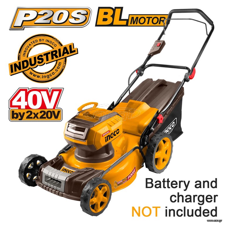 INGCO  Μηχανή Γκαζόν Μπαταρίας 18" 2x20V Li-Ion SOLO LMLI20185