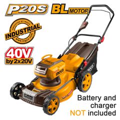 INGCO  Μηχανή Γκαζόν Μπαταρίας 18" 2x20V Li-Ion SOLO LMLI20185