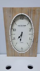 Ρολόι τοίχου κρεμαστό μεγάλο ξύλινο 60x40x6cm σαν καινούργιο