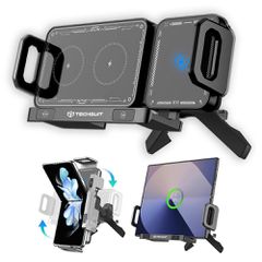 Techsuit ModoDock SW1 – Βάση Αυτοκινήτου για Κινητά & Fold/Tablet με Ασύρματη Φόρτιση 15W (Air Vent, Μαύρη)