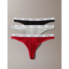 Calvin Klein Γυναικείο String Βαμβακερό Χρώματα Μόδας 3 Τεμάχια Icon 31W