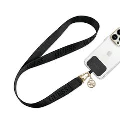 Guess Holder Link Snap Hook Λουράκι-Ιμάντας Κινητών – Μαύρο
