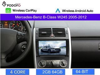 Mercedes Benz B-Class W245 Clima (2005-2012) Android οθόνη 9" 2+64GB Ασύρματο CarPlay & Aσύρματο Android Auto GPS  WiFi EQ
