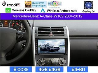 Mercedes Benz A-Class W169 Clima (2004-2012) Οθόνη 9" Android 15 | 4GB RAM + 64GB ROM | 8-Core Snapdragon | Ασύρματο CarPlay & Ασύρματο Android Auto | GPS | WiFi | DSP | FM/RDS