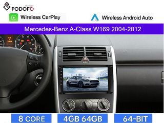 Mercedes Benz A-Class W169 Clima (2004-2012) Android Car Radio 9" 4+64GB 8-Core Ασύρματο CarPlay & Aσύρματο Android Auto| GPS | WiFi | DSP