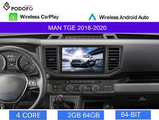 MAN TGE (2016-2020) 10.1" Οθόνη Android Navigation | 2GB+64GB | Ασύρματο CarPlay & Aσύρματο Android Auto | GPS | WiFi | EQ | HiFi | FM/RDS