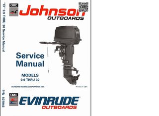 1991 Johnson Evinrude 9.9 thru 30HP Models. Service Manual. PN.507946