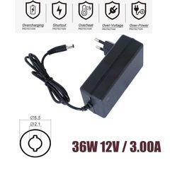 12V 3A Adapter (DC 5.5x2.1mm Plug) – LED Strip Light, Controller Compatible ( Κωδ.60271 )-thumb-1