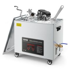 VEVOR 50L Υπερήχων Καθαριστικό, Επαγγελματικό Υπερήχων Καθαριστικό με Καλάθι Καθαρισμού & Ψηφιακή Οθόνη, Μεγάλο Ανοξείδωτο Μηχανή Καθαρισμού 840W με Τροχούς για Βιομηχανικά Ανταλλακτικά, Καρμπυρατέρ