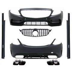Body Kit Για Mercedes-Benz C-Class W205 14-20 Sedan Amg C63s Facelift Look Με Μάσκα & Μπούκες