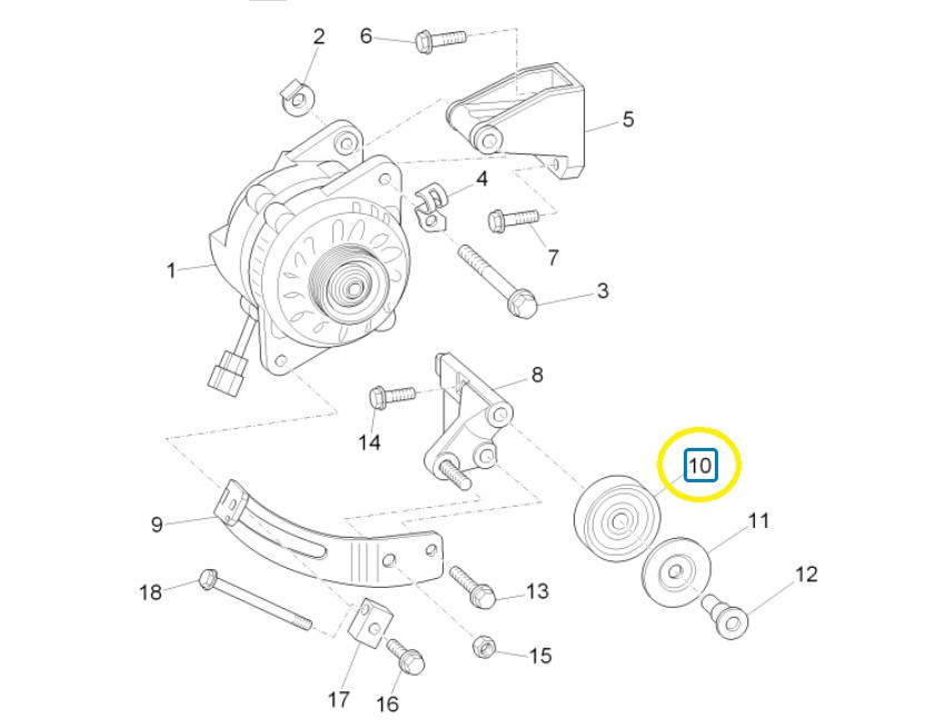 Ρουλεμάν Ιμάντα Δυναμού Piaggio Porter Maxxi Multitech E4 2010 - E5 2013 - E5 2014 B010225
