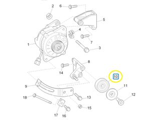 Ρουλεμάν Ιμάντα Δυναμού Piaggio Porter Maxxi Multitech E4 2010 - E5 2013 - E5 2014 B010225