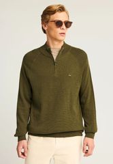 Funky Buddha Ανδρικό μονόχρωμο half-zip πλεκτό πουλόβερ FBM012-003-09