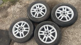 4 ζάντολάστιχα 15"x6 (5x100) από Seat Toledo-Leon 97-05, Volkswagen Golf 4 '97-'04, Audi A3 '96-'02, Skoda Octavia 97-04 με 4 χειμερινά λάστιχα Dunlop Winter Response 195/65/R15  DOT 3214