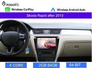 Skoda Rapid (2013-2019) οθόνη 9" Android Car Radio Navigation 2GB+64GB Ασύρματο CarPlay & Aσύρματο Android Auto GPS WiFi EQ HiFi