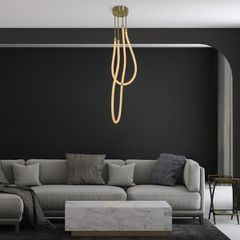 kelvo® GLOW KLV-101-0153 Φωτιστικό Οροφής LED 42W 4200lm 360° AC 220-240V IP20 Ρυθμιζόμενο Λευκό CCT με Χειριστήριο από 2700K έως 6000K Dimmable - Lumileds SMD Chip - Χρυσό Πλατίνα - Μ50 x Π50 x Υ70cm