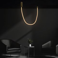 kelvo® GLOW KLV-101-0155 Κρεμαστό Φωτιστικό Οροφής LED 27W 2700lm 360° AC 220-240V IP20 Ρυθμιζόμενο Λευκό CCT με Χειριστήριο από 2700K έως 6000K Dimmable - Lumileds SMD Chip - Χρυσό Πλατίνα - Μ90 x Π9