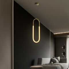 kelvo® GLOW KLV-101-0176 Κρεμαστό Φωτιστικό Οροφής LED 18W 1800lm 360° AC 220-240V IP20 Ρυθμιζόμενο Λευκό CCT με On/Off 2700K/4500K/6000K - Lumileds SMD Chip - Χρυσό Πλατίνα - Μ20 x Π2.5 x Υ60cm - 3 Χ