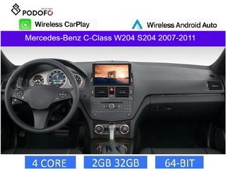 Mercedes Benz C-Class W204 S204 (2007-2011) Android οθόνη 9" 2+32GB Ασύρματο CarPlay & Aσύρματο Android Auto | GPS | EQ | WiFi