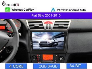 Fiat Stilo (2001-2010) Android οθόνη 9" 2+64GB Ασύρματο CarPlay & Aσύρματο Android Auto GPS  WiFi EQ