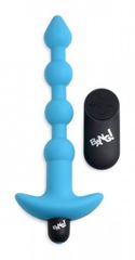 Vibrating Silicone Anal Beads & Remote Control - Blue-thumb-2