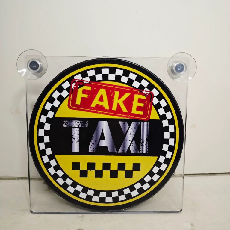 Φωτεινή Πινακίδα LED Fake Taxi Κίτρινη Με USB