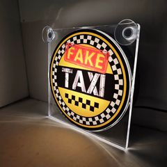 Φωτεινή Πινακίδα LED Fake Taxi Κίτρινη Με USB-thumb-1