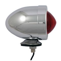 MCS Bullet marker light. Chrome. Red lens. SF. stud mount
