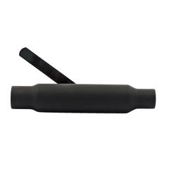 MCS Shorty straight cut universal muffler 12″ long. Black