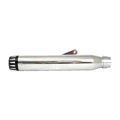 Highway Hawk Rage universal muffler 17″ long chrome with black end cap