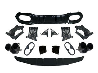 ΠΙΣΩ SPOILER DIFFUSER ME ΜΑΥΡΕΣ ΕΞΑΤΜΙΣΕΙΣ MERCEDES W177 A CLASS AMG 45 LOOK-thumb-1