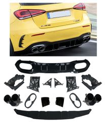 ΠΙΣΩ SPOILER DIFFUSER ME ΜΑΥΡΕΣ ΕΞΑΤΜΙΣΕΙΣ MERCEDES W177 A CLASS AMG 45 LOOK