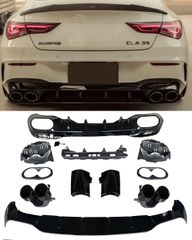ΠΙΣΩ SPOILER DIFFUSER ME ΜΑΥΡΕΣ ΕΞΑΤΜΙΣΕΙΣ Mercedes W118 CLA  AMG 45 LOOK
