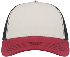 Atlantis S-Rapper Canvas καπέλο Πεντάφυλλο τζόκεϊ με δίχτυ 100% Βαμβακερός Καμβάς 270g WHITE/BLACK/BURGUNDY