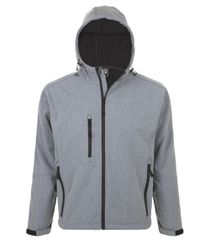 Sol's Replay Men 46602 Ανδρικό Softshell Μπουφάν με Κουκούλα GREY MELANGE-350