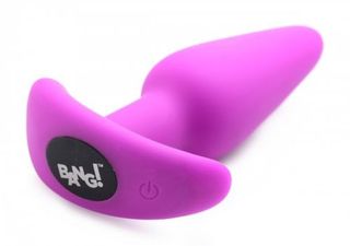 XR Brands 21X Vibrating Silicone Butt Plug with Remote Control - Purple-thumb-2
