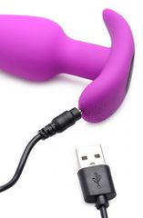 XR Brands 21X Vibrating Silicone Butt Plug with Remote Control - Purple-thumb-3
