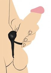 Silicone Cock Ring & Bullet with Remote Control - Black-thumb-3