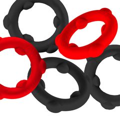 Oxballs Gearheads 5-pack Spinner Rings Red / Black-thumb-1