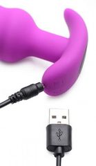 21X Vibrating Silicone Tornado Swirl Butt Plug with Remote - Purple-thumb-5