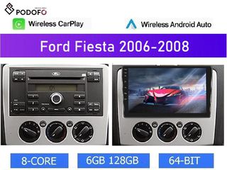 Ford Fiesta (2005-08)Android Car Radio 9" 6+128GB Ασύρματο CarPlay & AΑ GPS WiFi DSP