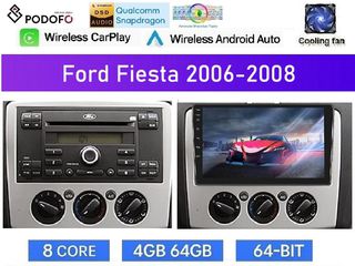 Ford Fiesta (2005-08) Οθόνη 9" Android 15 | 4GB + 64GB | 8-Core Snapdragon | Ασύρματο CarPlay & Android Auto GPS WiFi DSP FM/RDS