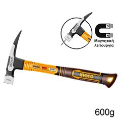 Σφυρί προκοβγάλτης σκεπάδων μαγνητικό 600gr HCH81060 Ingco